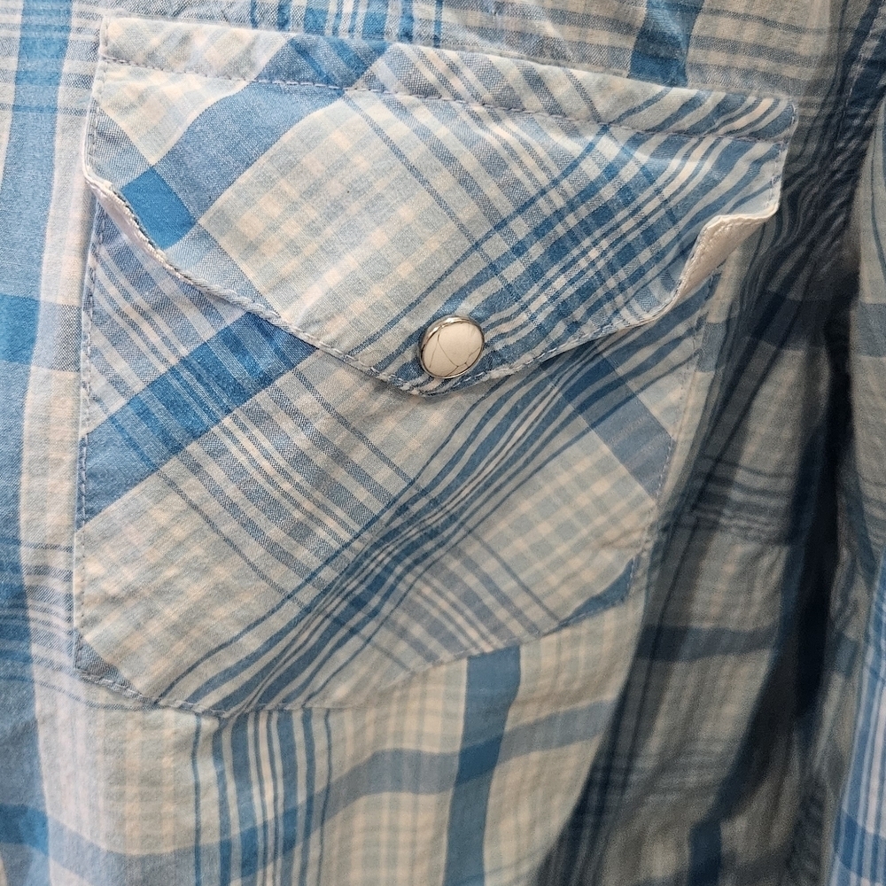 Cruel Girl Light Blue Checkered Top - Picture 6 of 8
